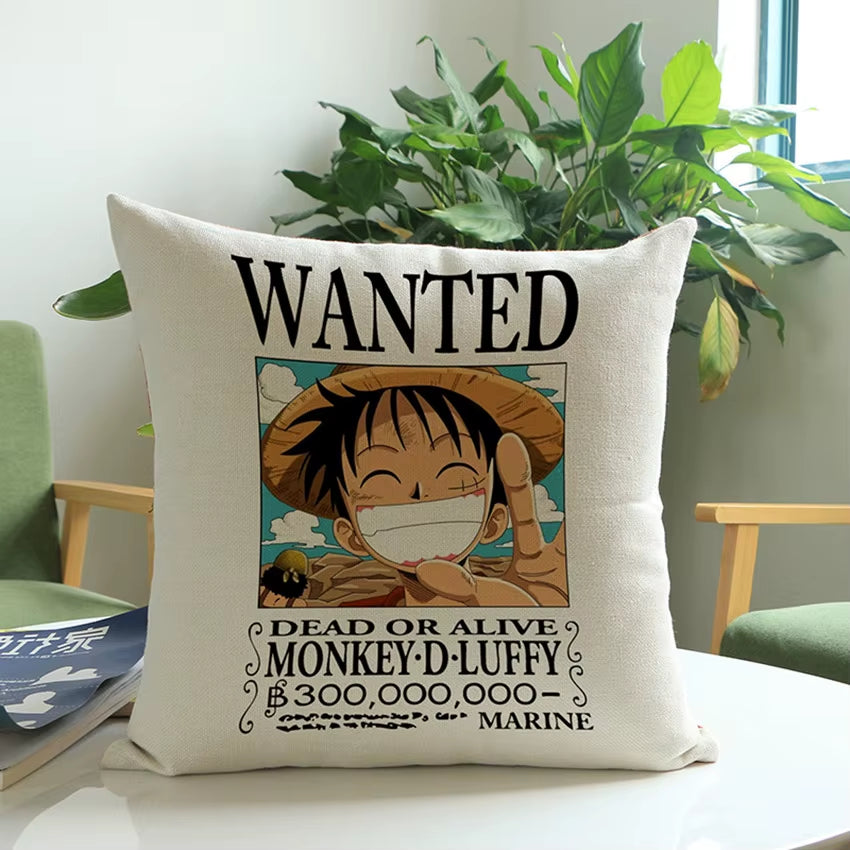 ONE PIECE Anime Cartoon Chopper Monkey D Luffy Nami Print Sofa Throw Pillowcase Home Decorative WANTED Video Game Cushion Pillow