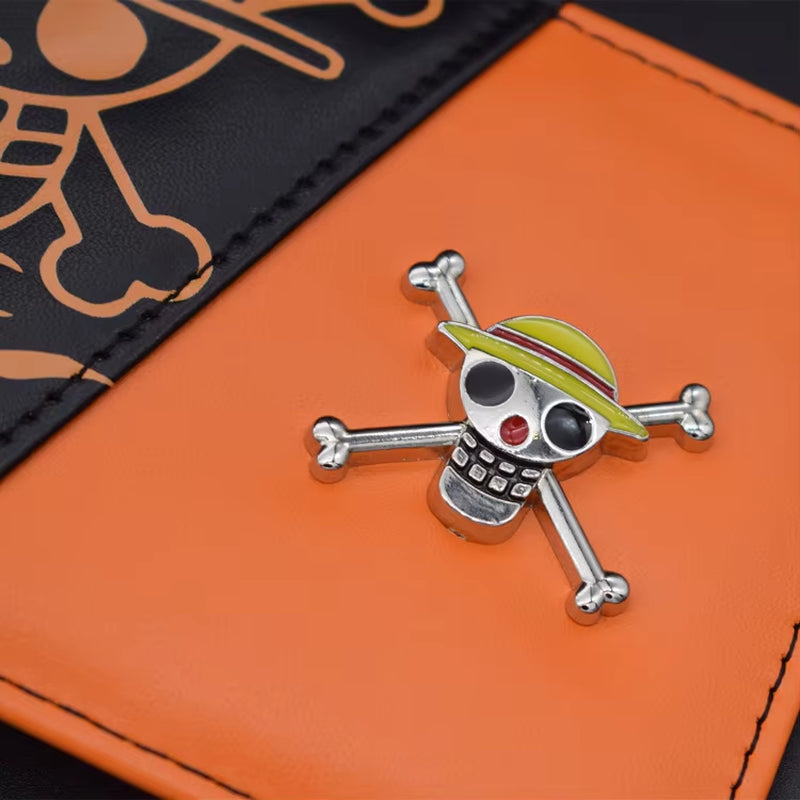 New Foldable Wallet One Piece Anime Figures Luffy Cartoon Pu Wallet Men'S Animation Cosplay Coin Purse Birthday Gifts
