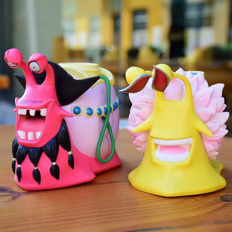 2022 New One Piece Anime Ace Luffy Edward Newgate Law Doflamingo Jinbe Den Den Mushi Action Figure Model Collection Gift