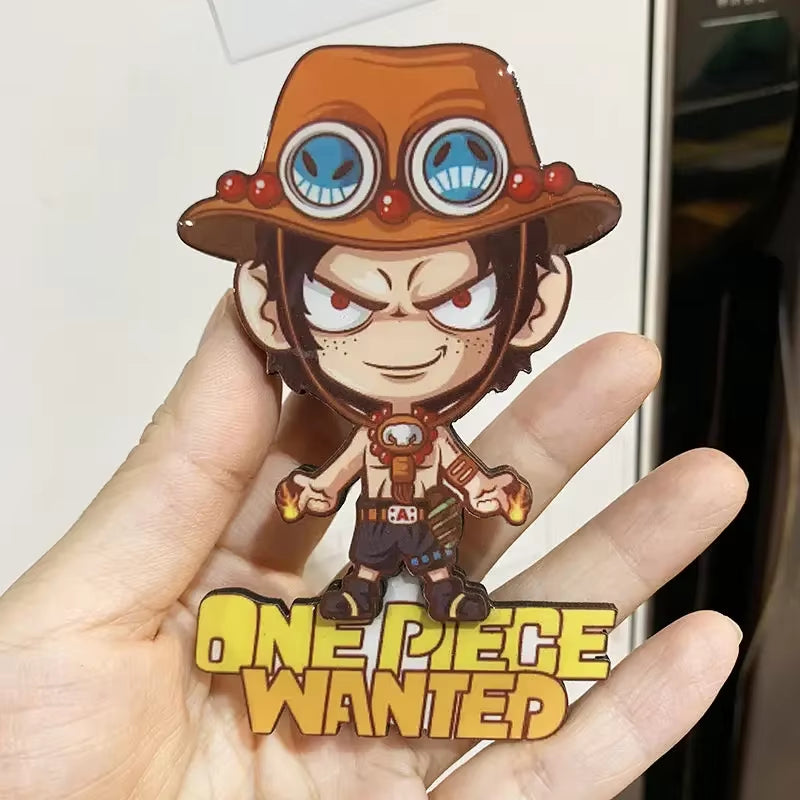 ONE PIECE Anime Magnet Refrigerator Magnetic Sticker Wooden Luffy Zoro Cartoon Home Kitchen Convenience Message Board Sticker