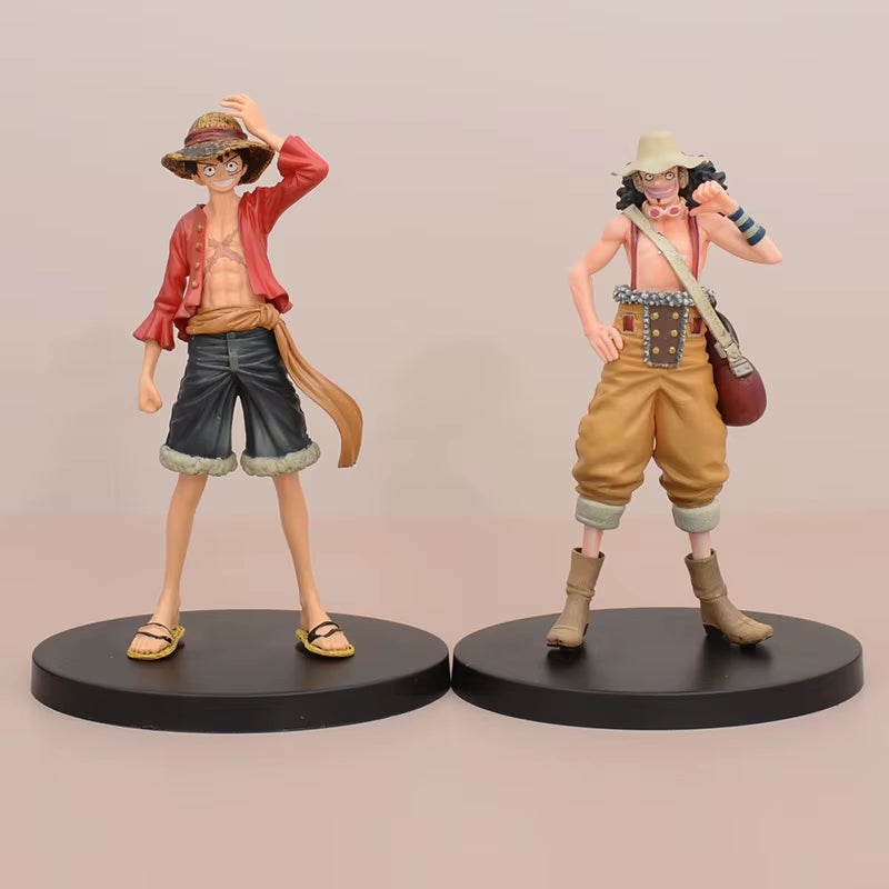 2Pcs/Lot 16CM One Piece Anime Usopp Monkey D Luffy Action Figure Model Dolls Collection Children'S Gift Desktop Decoration