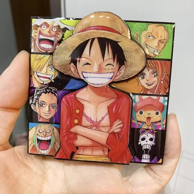 ONE PIECE Anime Magnet Refrigerator Magnetic Sticker Wooden Luffy Zoro Cartoon Home Kitchen Convenience Message Board Sticker
