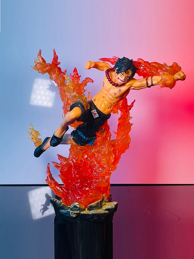 New One Piece Anime Figure GK Portgas D. Ace Action Figure PVC Collection Cartoon Model Doll Gift Toys Decoration
