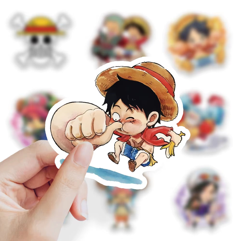 10/30/55Pcs Cute One Piece Anime Stickers Cartoon DIY Skateboard Phone Case Laptop Waterproof Cool Zoro Luffy Sticker Decals Toy