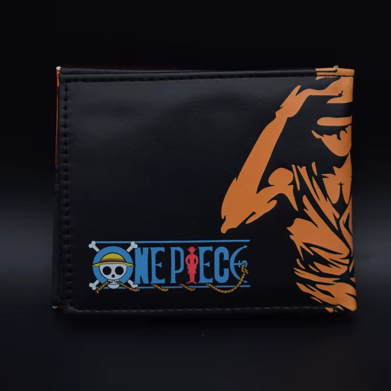 New Foldable Wallet One Piece Anime Figures Luffy Cartoon Pu Wallet Men'S Animation Cosplay Coin Purse Birthday Gifts