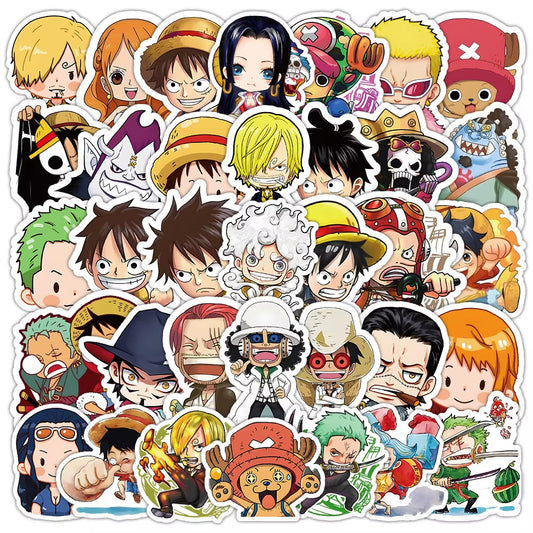 10/30/55Pcs Cute One Piece Anime Stickers Cartoon DIY Skateboard Phone Case Laptop Waterproof Cool Zoro Luffy Sticker Decals Toy