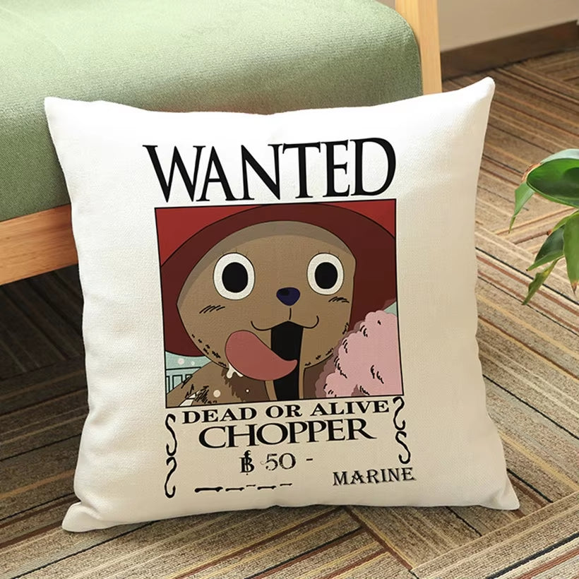 ONE PIECE Anime Cartoon Chopper Monkey D Luffy Nami Print Sofa Throw Pillowcase Home Decorative WANTED Video Game Cushion Pillow