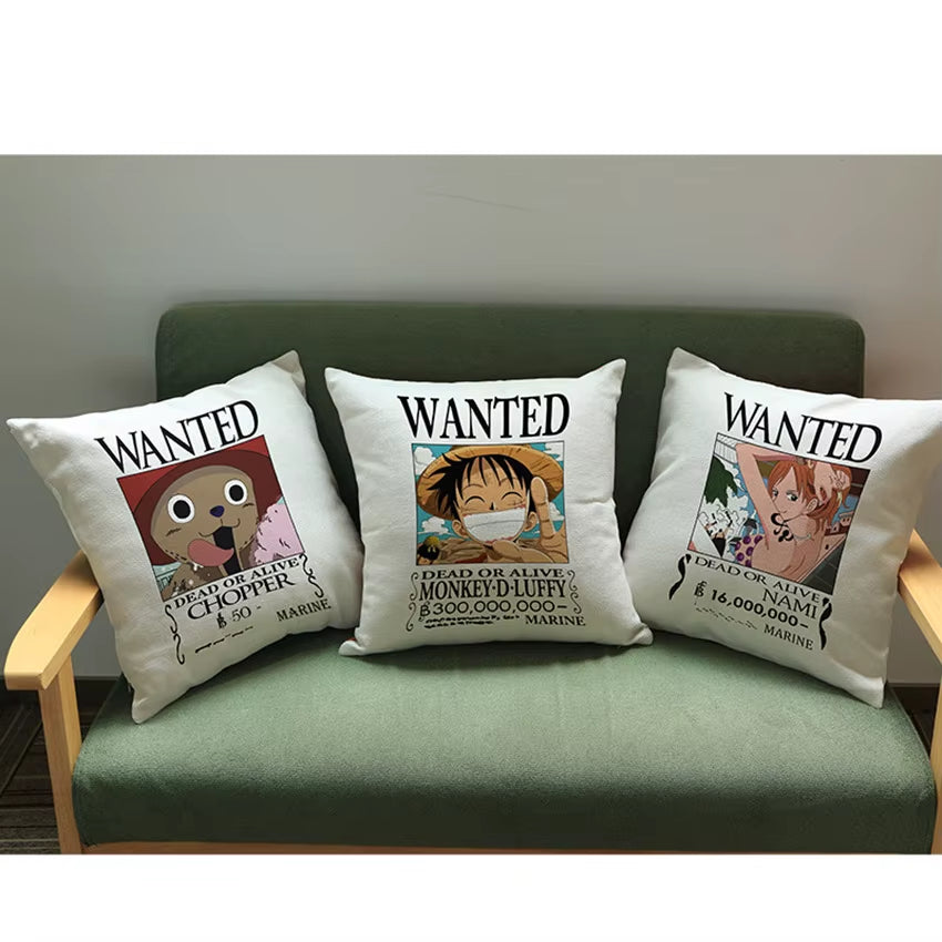 ONE PIECE Anime Cartoon Chopper Monkey D Luffy Nami Print Sofa Throw Pillowcase Home Decorative WANTED Video Game Cushion Pillow
