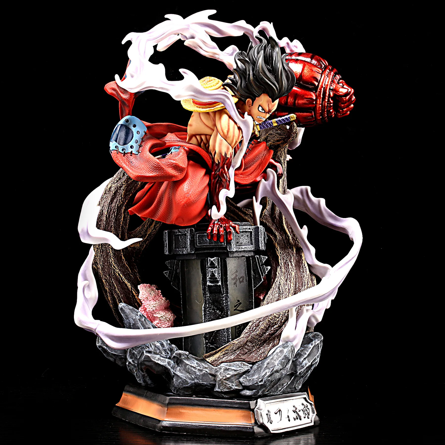 One Piece Anime Figure 26Cm Wano Gear 4 Luffy 2 Head Pieces Statue Figures Collectible Model Decoration Toy Christmas Gift
