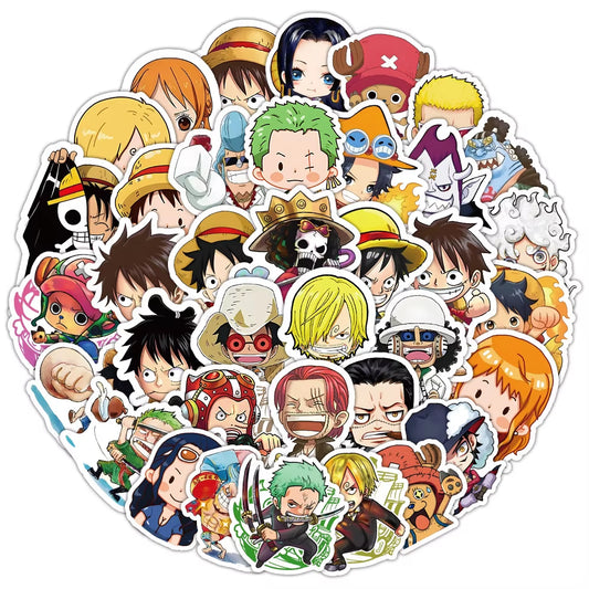10/30/55Pcs Cute One Piece Anime Stickers Cartoon DIY Skateboard Phone Case Laptop Waterproof Cool Zoro Luffy Sticker Decals Toy