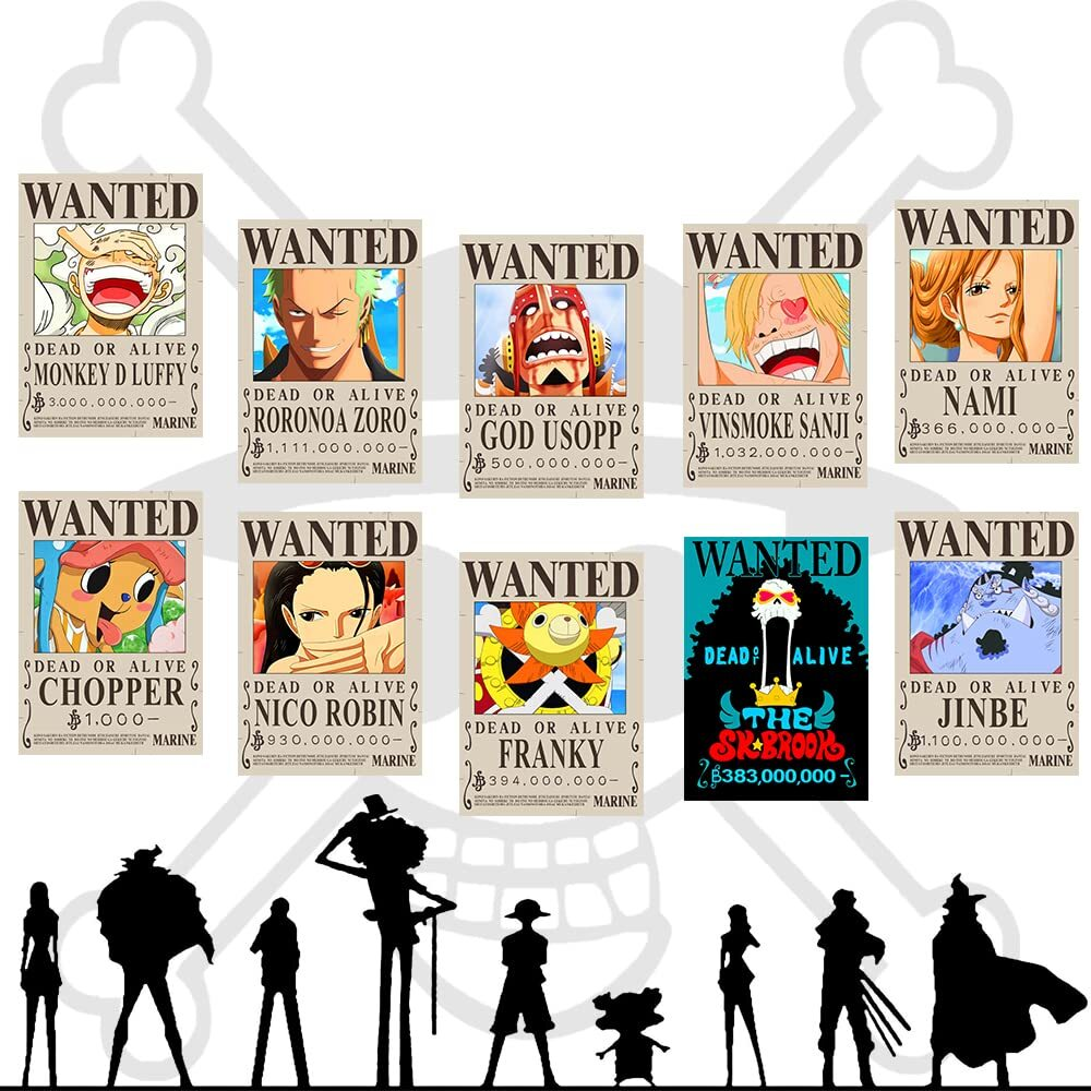 Set of 35 Anime One Piece Wanted Poster Postcards Luffy Zoro Sanji Nami