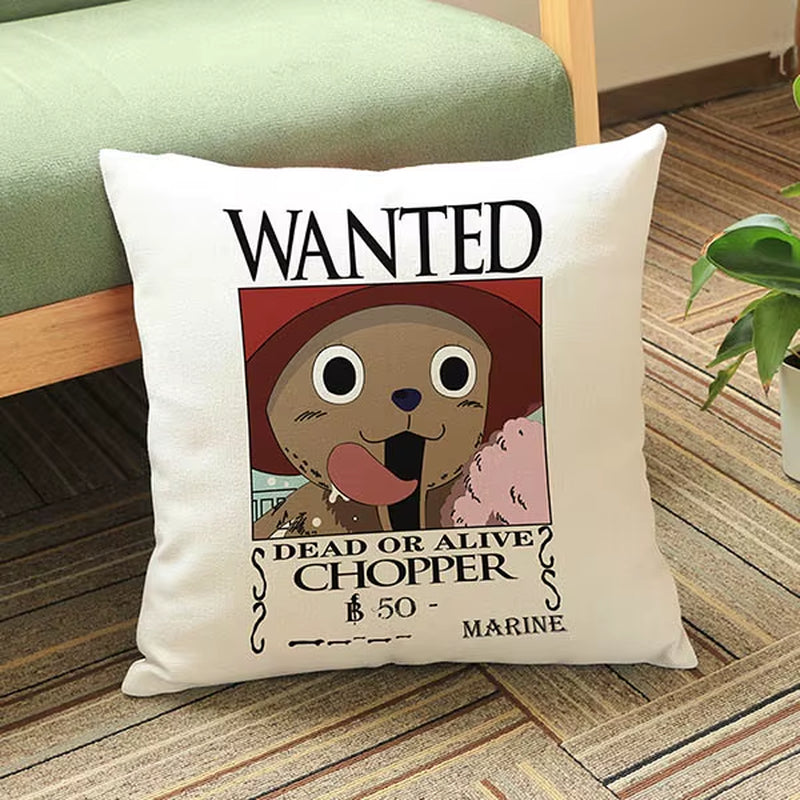 ONE PIECE Anime Cartoon Chopper Monkey D Luffy Nami Print Sofa Throw Pillowcase Home Decorative WANTED Video Game Cushion Pillow