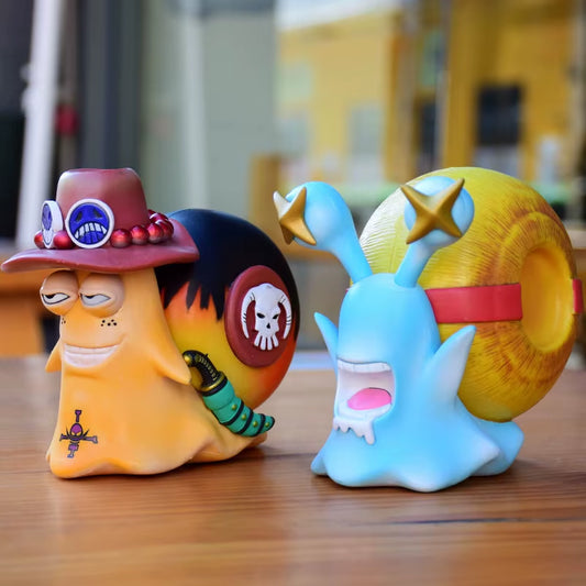 2022 New One Piece Anime Ace Luffy Edward Newgate Law Doflamingo Jinbe Den Den Mushi Action Figure Model Collection Gift