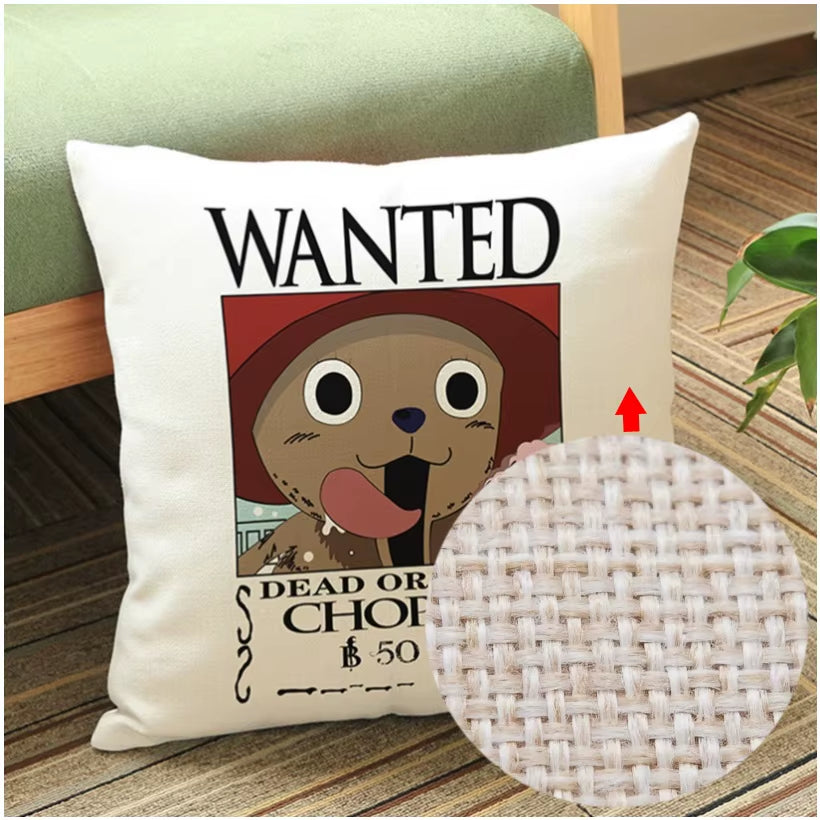 ONE PIECE Anime Cartoon Chopper Monkey D Luffy Nami Print Sofa Throw Pillowcase Home Decorative WANTED Video Game Cushion Pillow