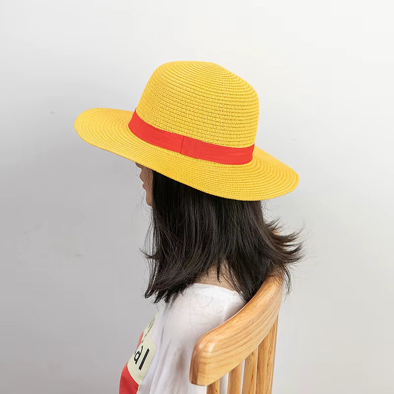 One Piece Anime Monkey D Luffy Straw Hats Cosplay Cap Men Women Kids Parent-Child Shanks Pirates Caps Toys Children Adult Gifts