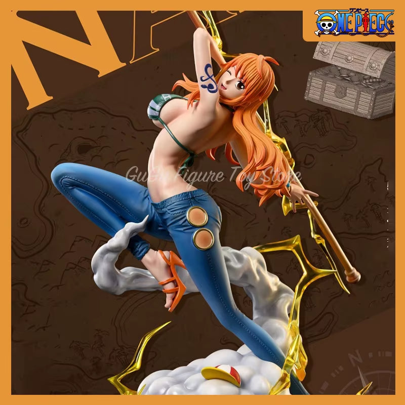 One Piece Anime Figures 29Cm Nami Action Figurine Trousers and Shorts Statue PVC Ornament Collectible Model Decoration Toy Gift