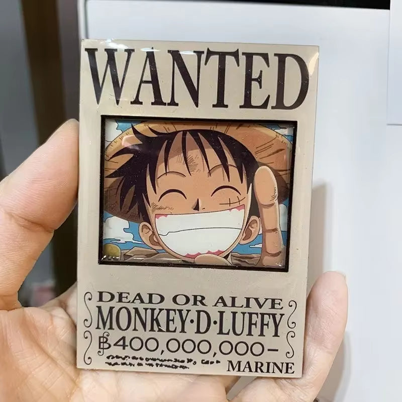 ONE PIECE Anime Magnet Refrigerator Magnetic Sticker Wooden Luffy Zoro Cartoon Home Kitchen Convenience Message Board Sticker